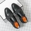 New fashion buckle business dress leather shoes men's British office pointed large size leather shoes men's wedding shoes
