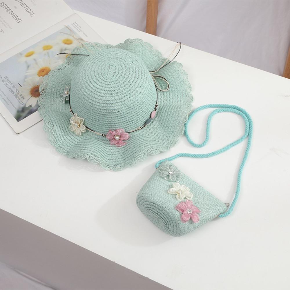 

2-8 Years Kids Sun Hat Multiple Colors Children Sun Hat Fashion Fisherman Hat Beach Green Bag