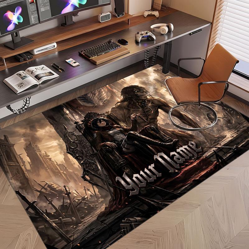 Custom Name Crystal Velvet Rug,Attack on Titan Comfortable Anti Slip Floor Mat For Room Decoration