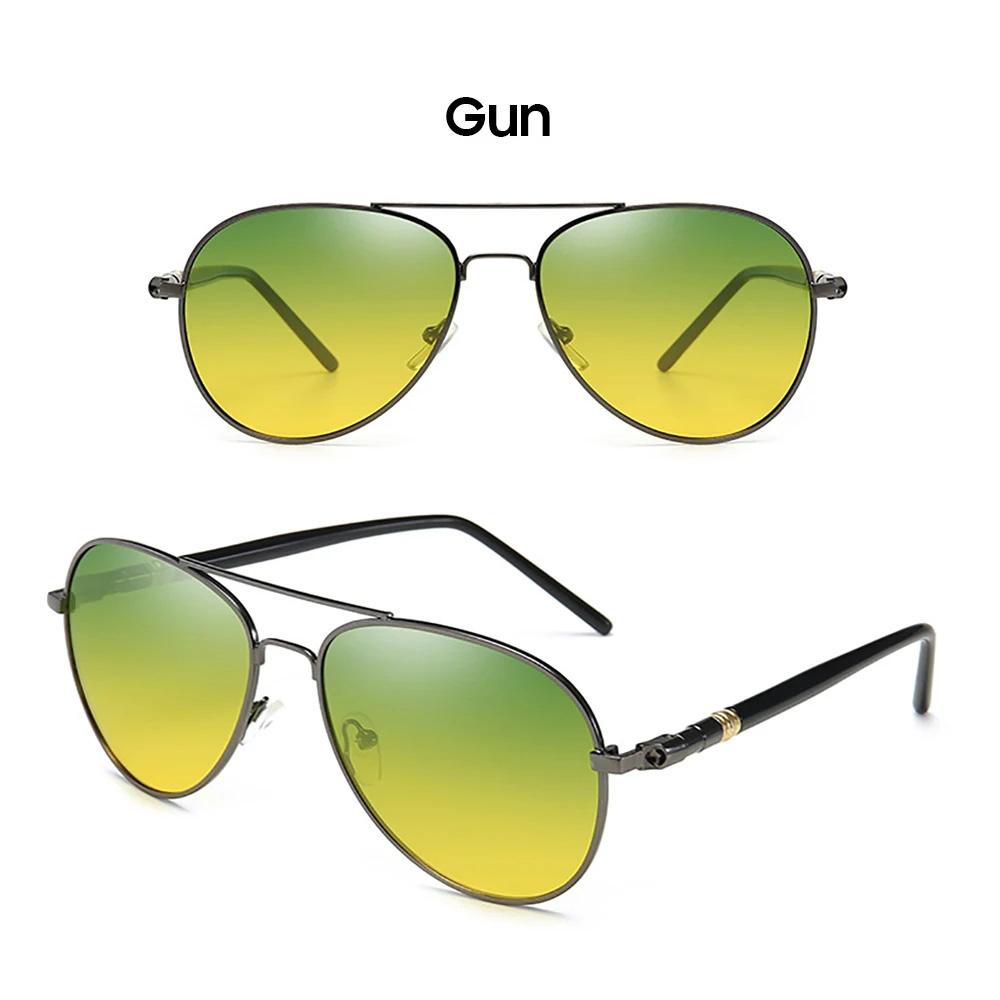 Herren Tag- und Nachtsichtbrille Edelstahl Aviation UV400 Polarisierte gelbe Linse Damen Autofahrer-Sonnenbrille Klassische Schutzbrille