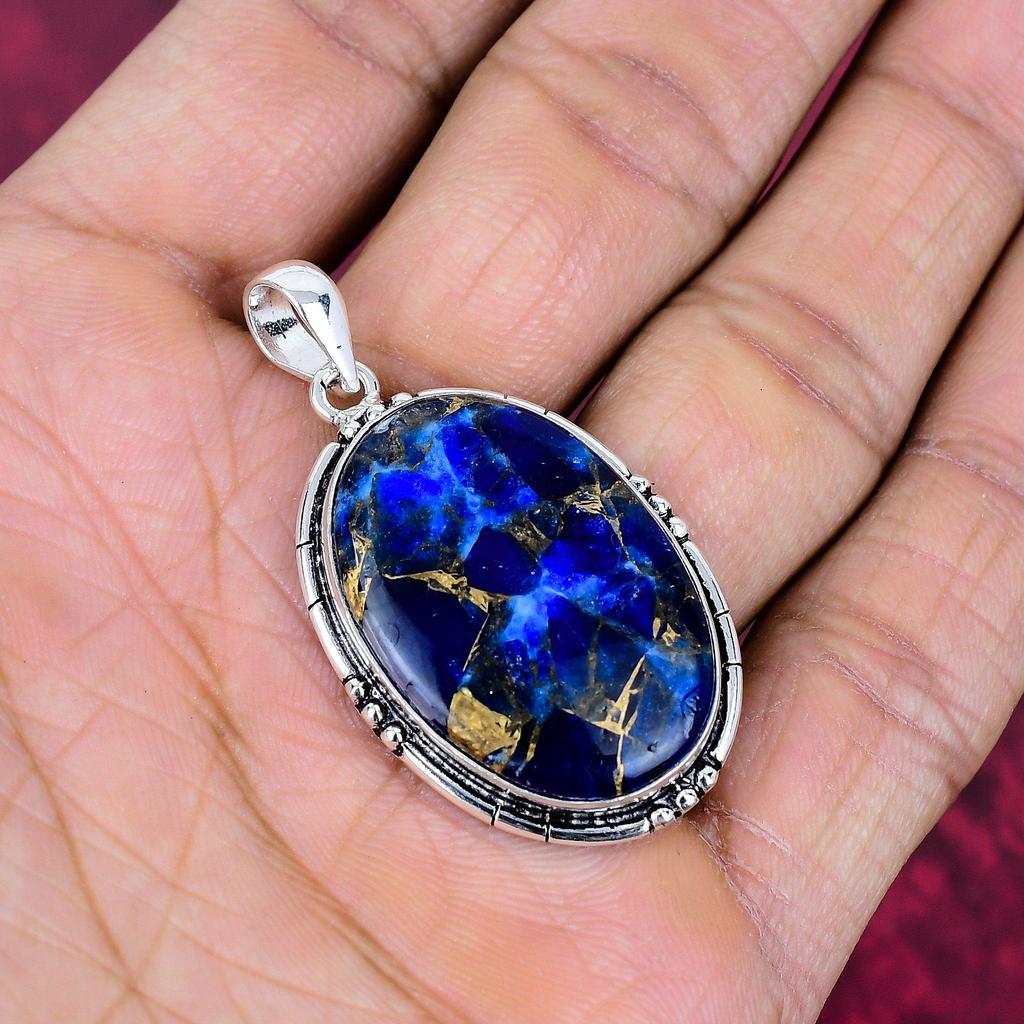 Kupfer Sodalith Schmuck, 925 Massiv Sterlingsilber Anhänger Handgefertigter Edelsteinschmuck, Geschenke für Ehefrau Brandneuer Anhänger