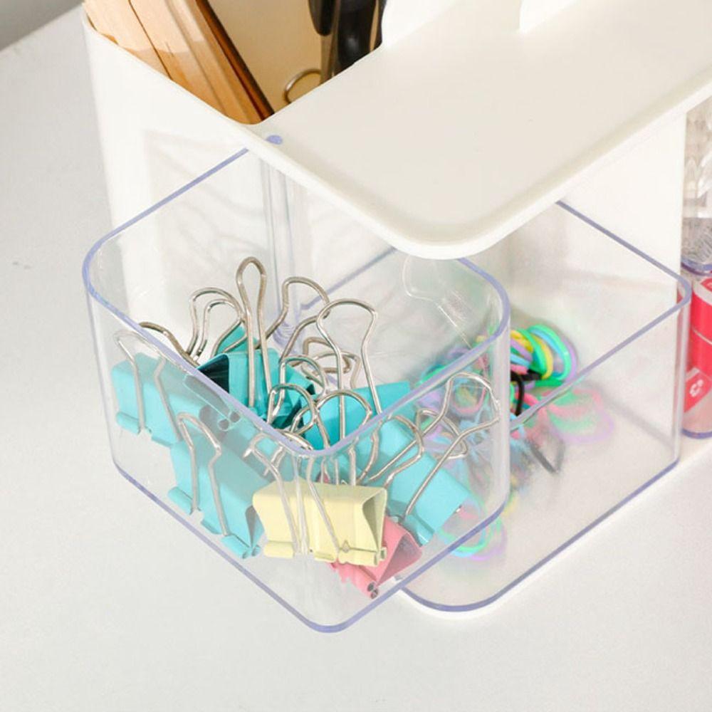 Dust-proof Stationery Storage Box Large Capacity Makeup Brush Holder Pen Container  Student