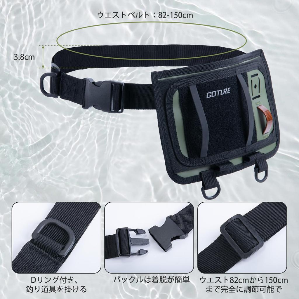 Goture Wader Accessories Fly Bottle Storage Bottle Holder Waist Velcro Fly Patch for Fly Dive Dry and Fishing Tackle Storage Patch, Bag, Belt,