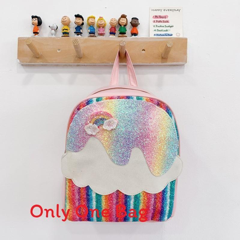 Unicorn Print Fashion Sequins Cartoon Kids School Backpack With Curved Straps