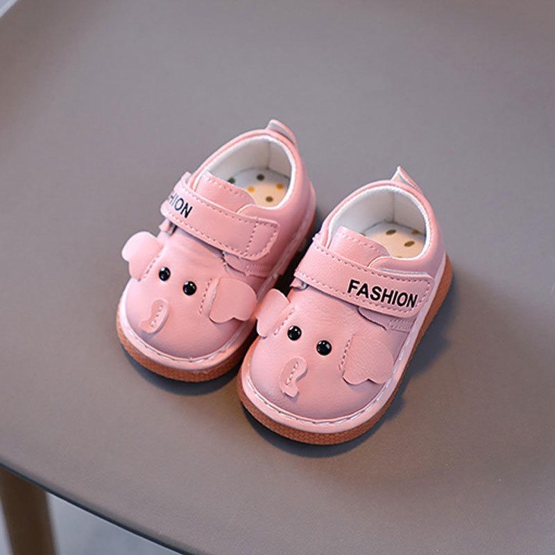 

Пищащие туфли для весны/осени, Унисекс детская обувь, Мягкая подошва, Обувь для первых шагов младенца 0-1-2 года, Туфли с мультяшными принцессами. 15 розовый