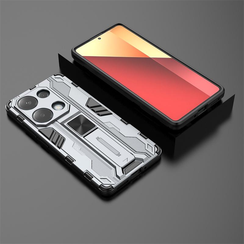 For xiaomi redmi note 13 pro 4g case car magnetic armor shockproof stand protection cover for redmi note13 pro 13pro 4g cases