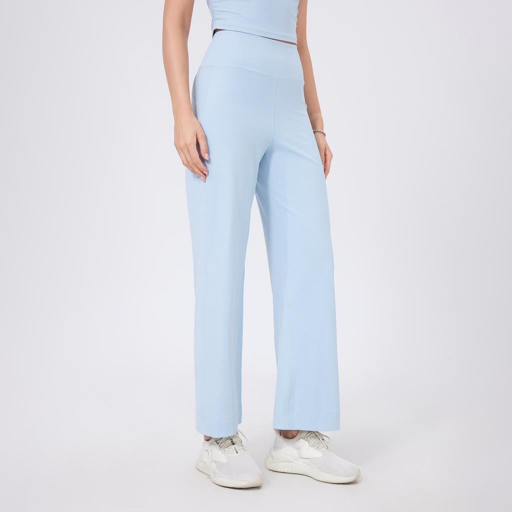 Jogginghose mit hohem Bund, bauchfrei, lockere, gerade geschnittene Sporthose für Damen, schnelltrocknende, dünne Lauf- und Fitnesshose mit Taschen, Yogahose