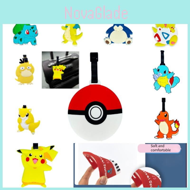 XL PVC Siliconen Bagagelabel Met Schattige Pokemon Cartoonfiguren
