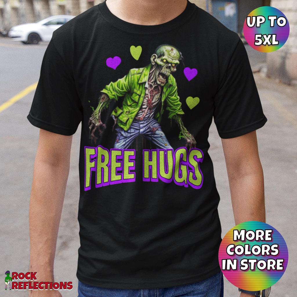 Funny Zombie Free Hugs T-Shirt and kids shirt: Halloween Humor Tee