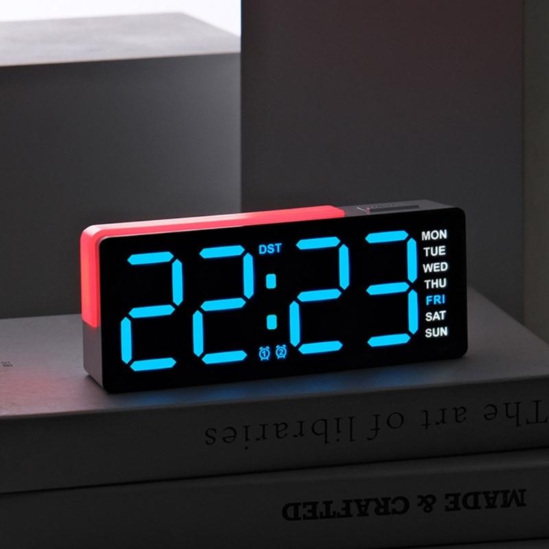 Digital Alarm Clock for Bedroom Desk Clock for Living Room Bedroom with Large Number,Dimmer,Loud Alarm Day of Week