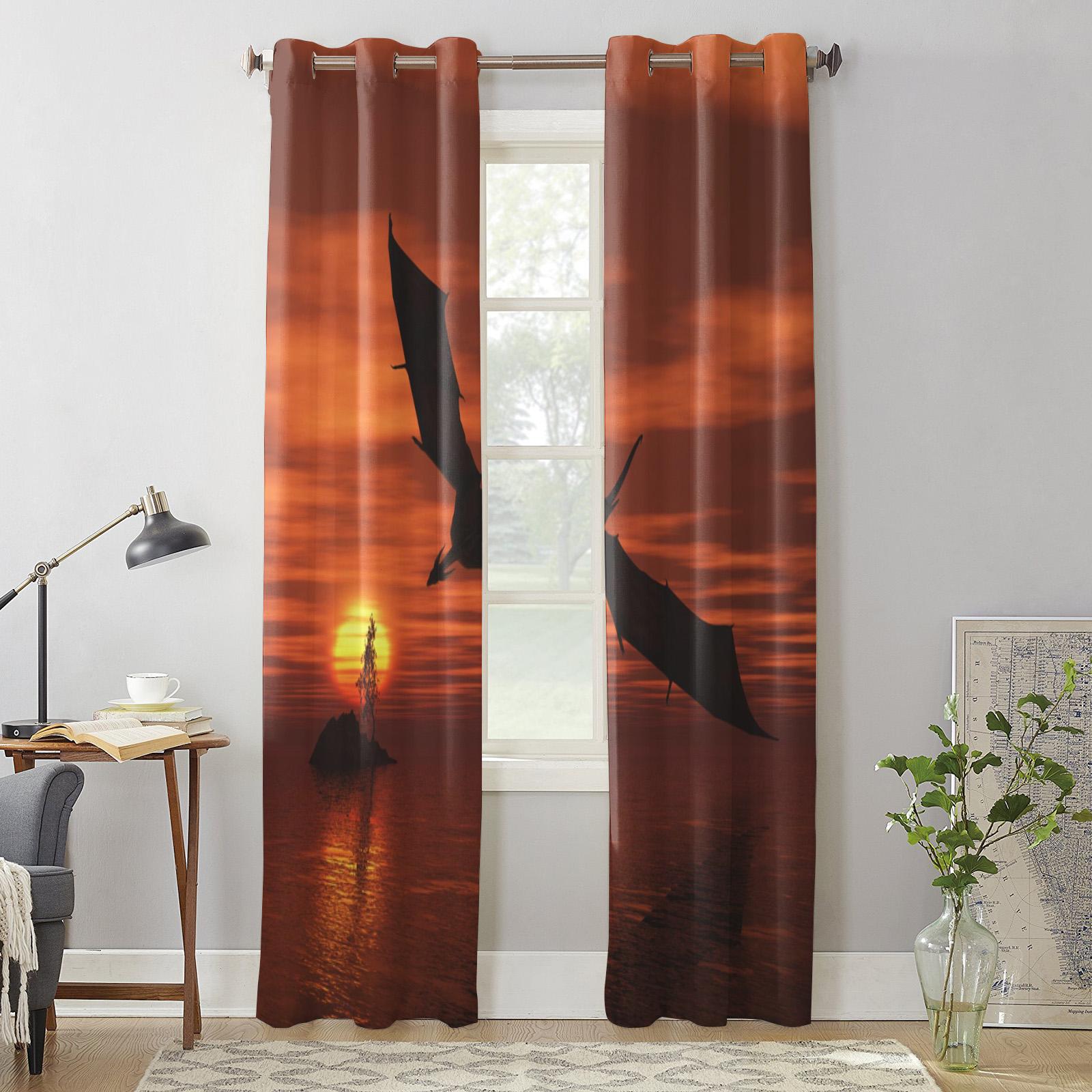 Крылья Дракона Небо Закат Пейзаж Морские Окна Шторы Гостиная Спальня Декор Для Окна — фото 5