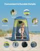 Camping Shower Tent, 1 Room, Portable Privacy Tent Changing Room with Shower Bag, Ground Stakes, Ropes, Carry Bag, and Support Poles, 150D Oxford