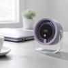 USB Rechargeable Desktop Fan with Digital Display - Small Desk Fan for Home Bedroom, 3 Speeds, Timer