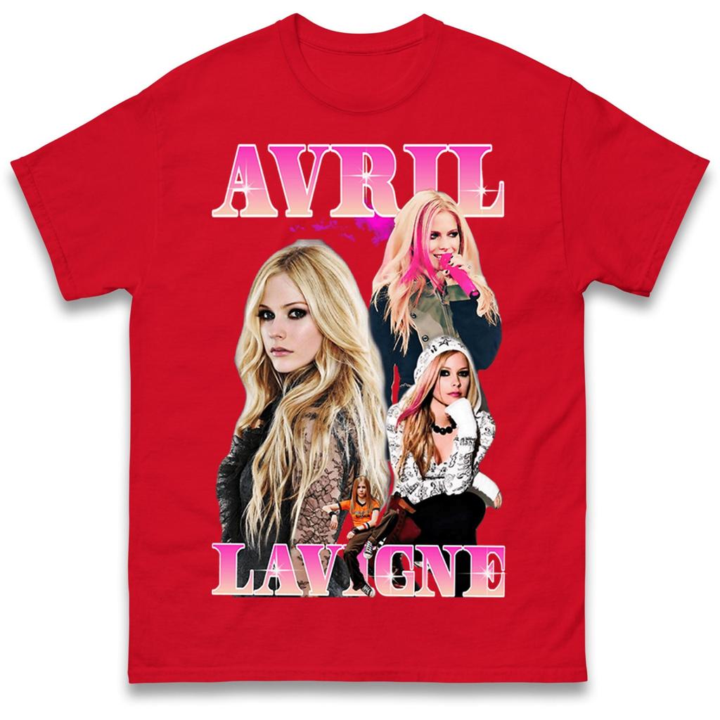 Avril Lavigne Retro Collage Graphic TShirt Unisex Unisex Pop Punk Singer Fan Casual Short Sleeve Cotton Tops