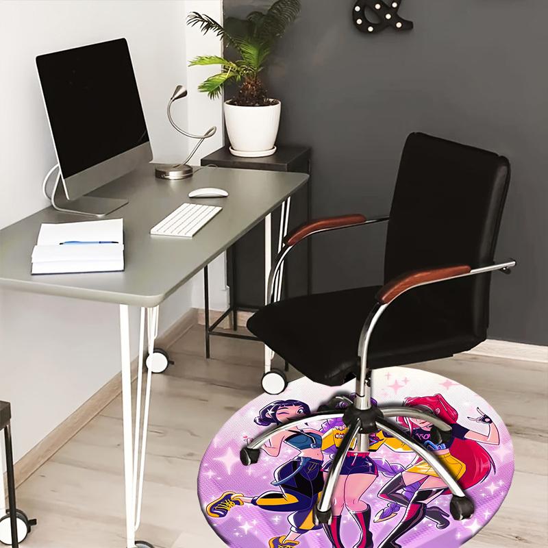 1pc Colorful Fashion Friends Round carpet, Made of Polyester,Perfect for Decorating Office Chairs, Living Rooms,Vibrant Decorative Rug