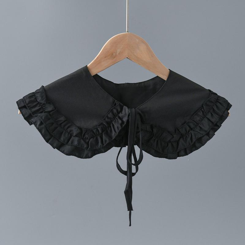 

Fashion Floral Embroidered Fake Collar Lace Cape Hollowed Out Decorative Collar Three Layers Shawl Accessory For Dresses Blouse