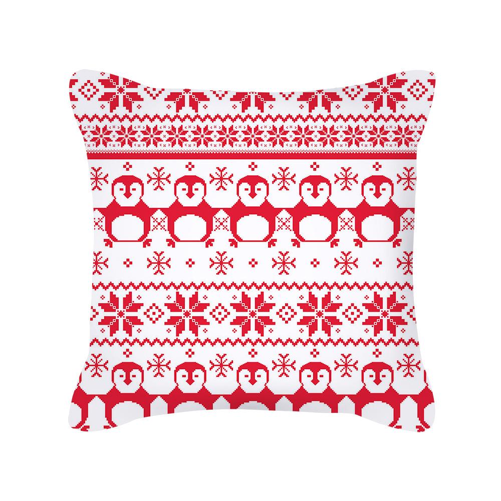 Merry Christmas Decorative Print Pattern Cushion Cover Home Living Room Sofa Decoration Square Polyester Pillow Pillow Cover
