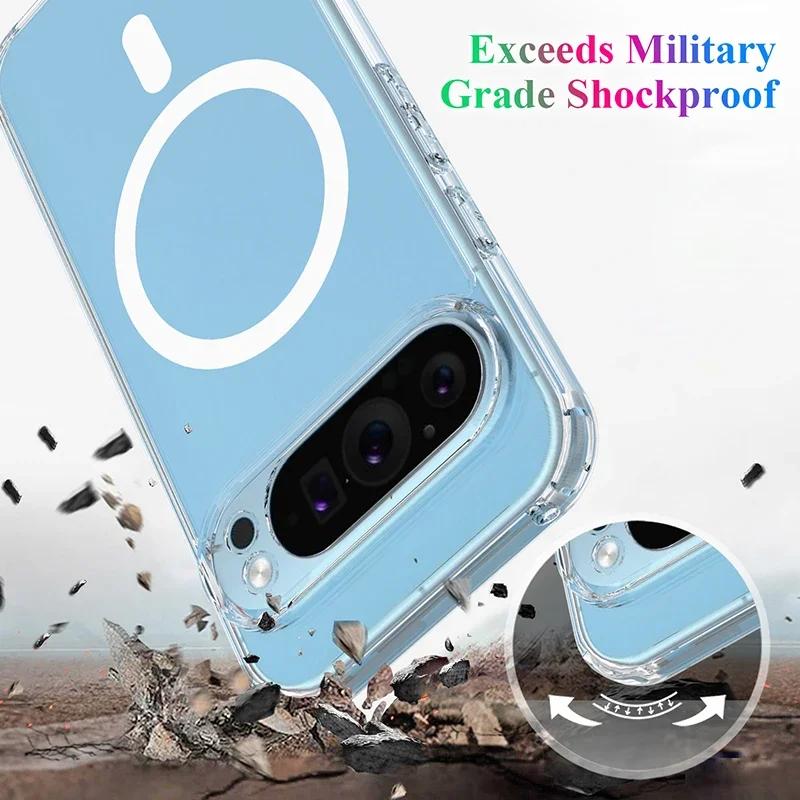 Clear Magnetic Phone Case For Magsafe Google Pixel 10 Pro XL 7 8 9 Pro 11 Pro XL 10A 9A 8A MacSafe Transparent Ultra Slim Cover