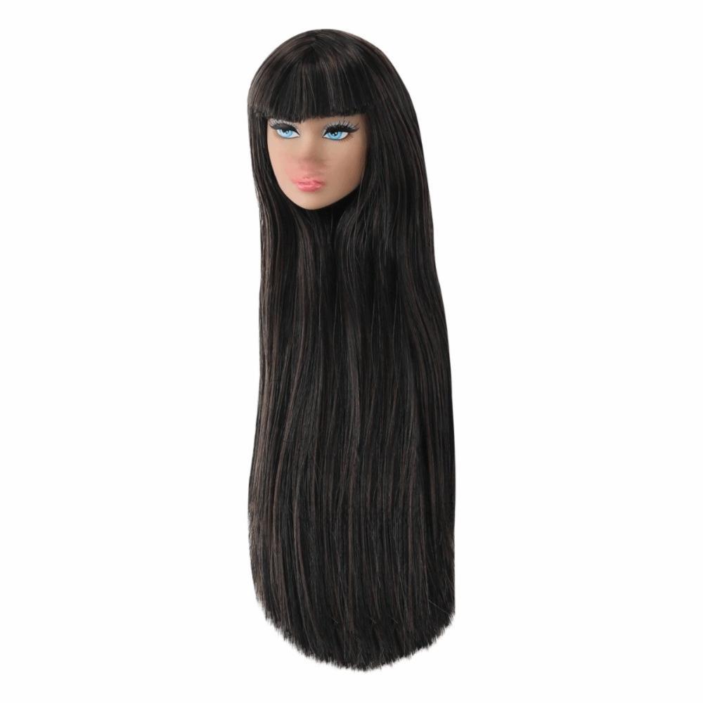 Weiß Normal Gebräunte Haut Puppenkopf Langes Haar Modepuppenkopf für 11,5 Zoll BJD Puppenkörper