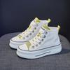 Women's Summer High-top Canvas Shoes Breathable Mesh Thick-soled Walking Shoes Designer Casual Sneakers