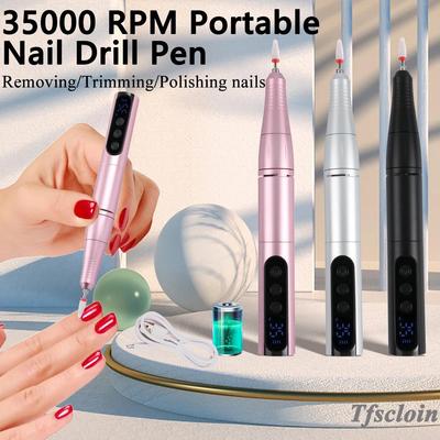 Nouveau Stylo Ponceuse à Ongles Rechargeable Sans Fil 35000 RPM Pour Salon de Manucure