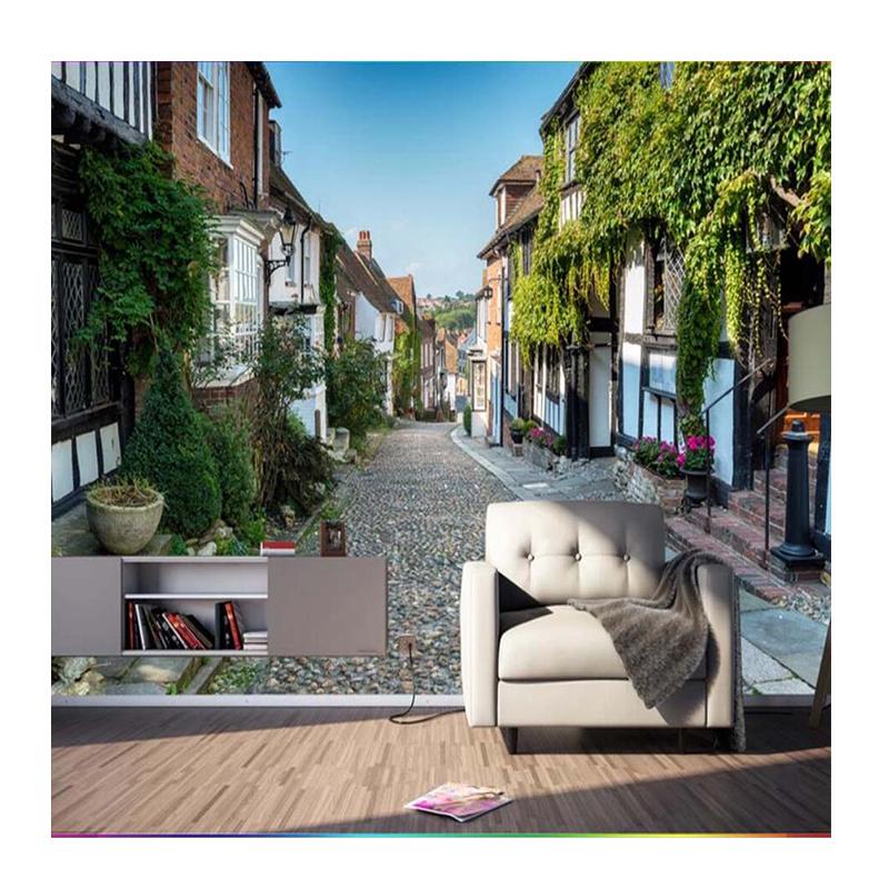 

European Style Wallpaper Street Town Wall Paper Mural Living Room Wall Decoration Landscape Flower Wallpaper 200 cm(W) x 140 cm(H)