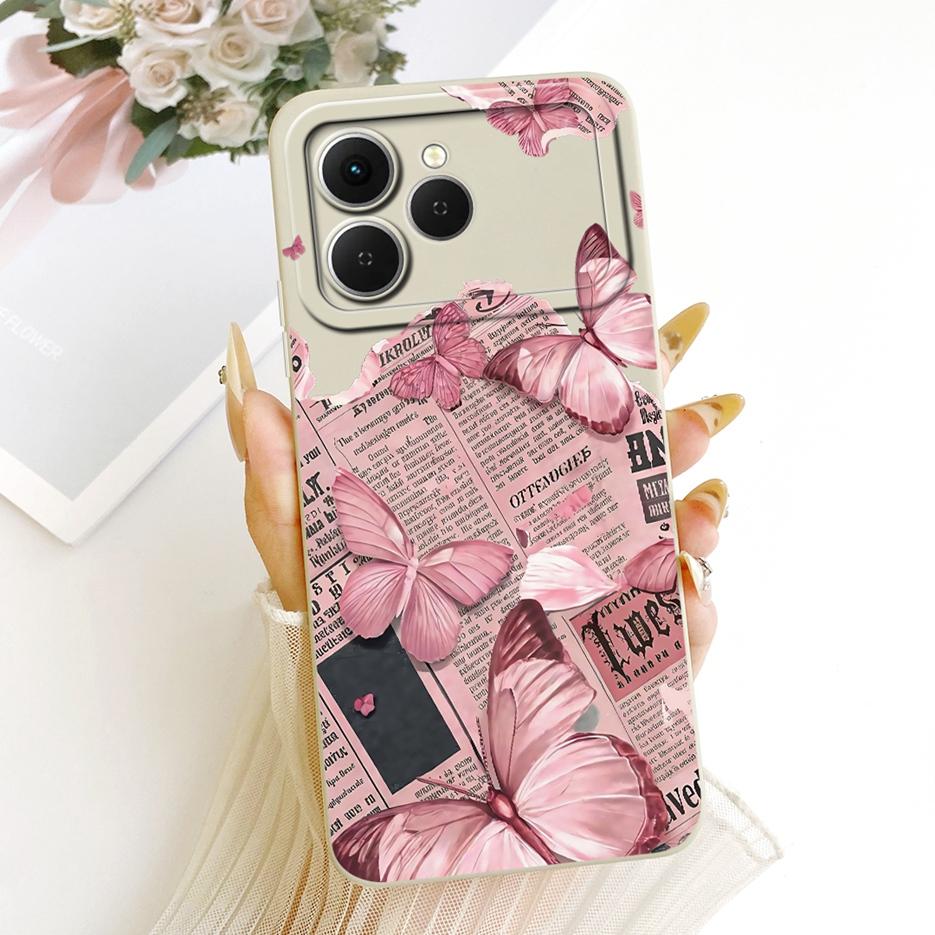 Per Tecno Spark 40 Custodia KM5 Nuova Lusso Fiori Caramella Verniciata Copertura Morbido Silicone Custodia Telefono Per Tecno Spark 40C Spark40 C Fundas