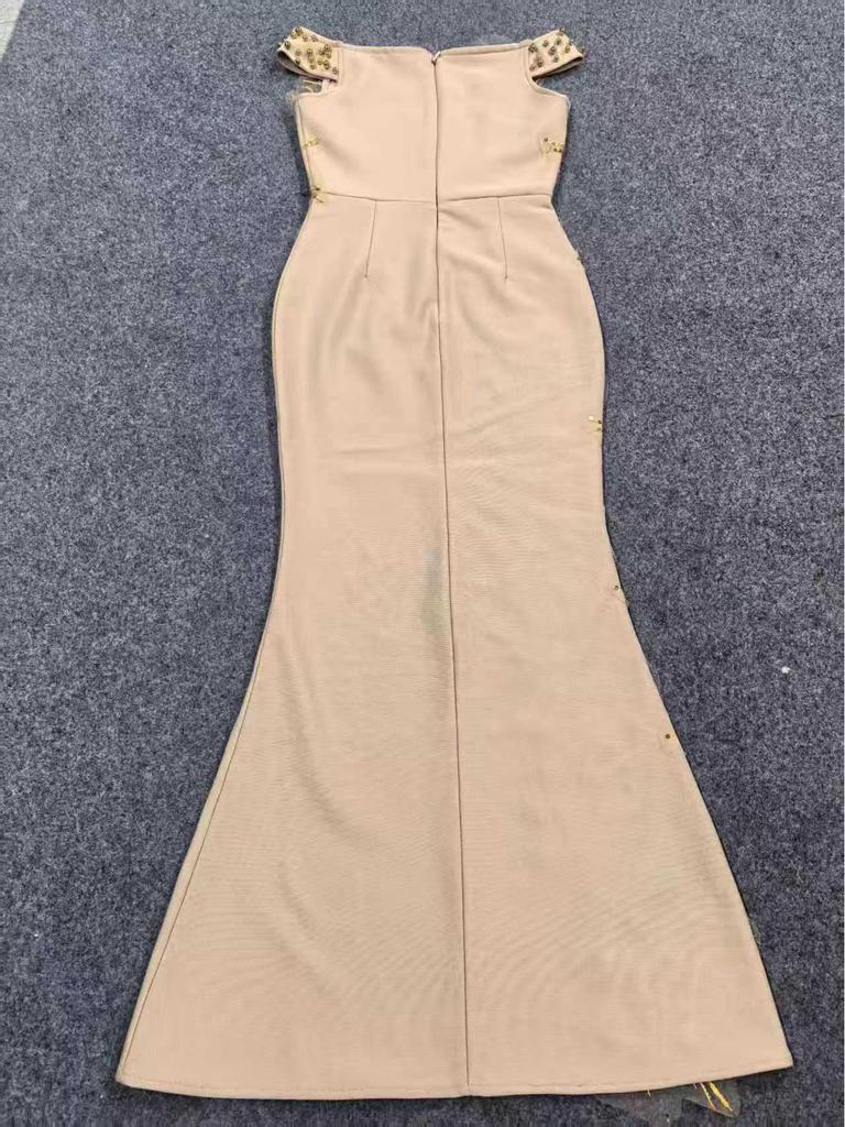 European Slim-Fit Sequin Rhinestone Bandage Mermaid Evening Gown
