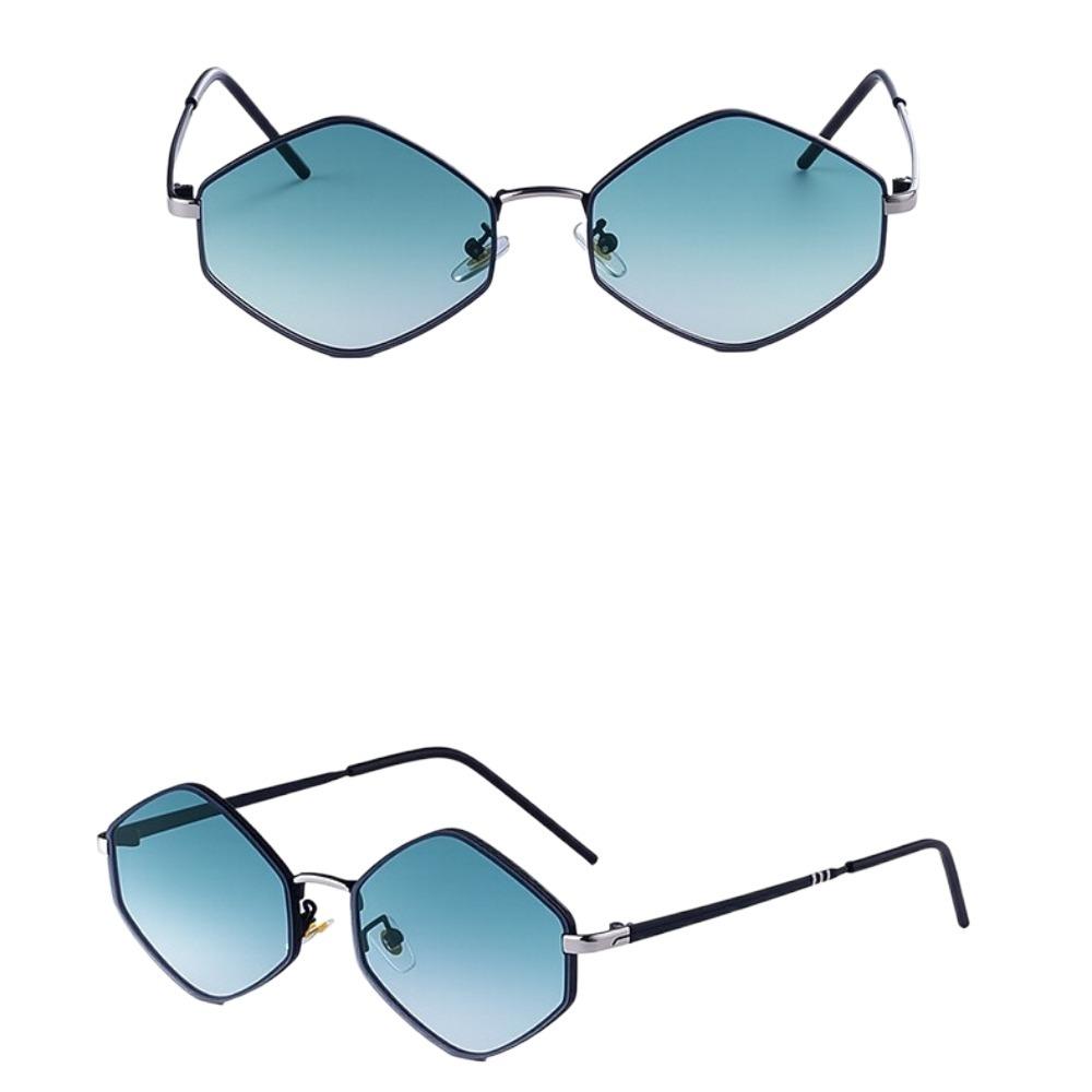 Metal Frame Sun Glasses Hexagon Shades Eyewear Classic Polygon Sunglasses  Unisex