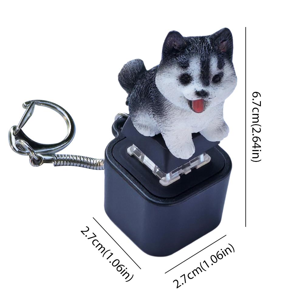 Cute Cat Dog Keyboard Fidget Keychain Press Button Stress Relief for Office Work, School Study & Anxiety Management