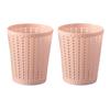 2Pcs Desktop Trash Can Rattan-Like Hollow Design Anti-Aging Mini Desktop Trash Can Compact Size Desk Garbage Bin