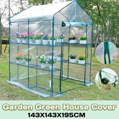 Portable Greenhouse Cover Garden Cover PVC Material Flower House Waterproof Corrosion-resistant Durable Plants Cover 56.3x56.3x76.7