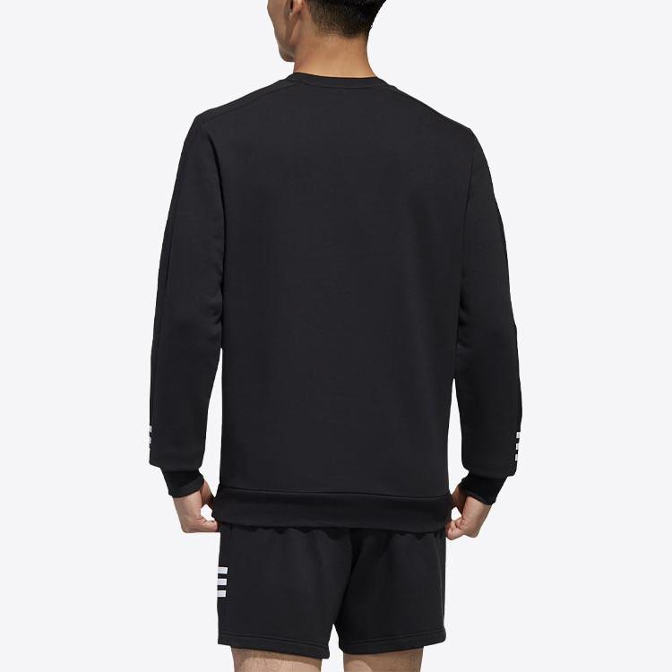 Adidas Logo Print Casual Pullover Crew Neck Sweatshirt Men Tops Black GD5467
