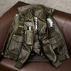 New Biker Jacket Men Genuine Leather Short Coat Horsehide Flight Bomber with Indian Embroidery