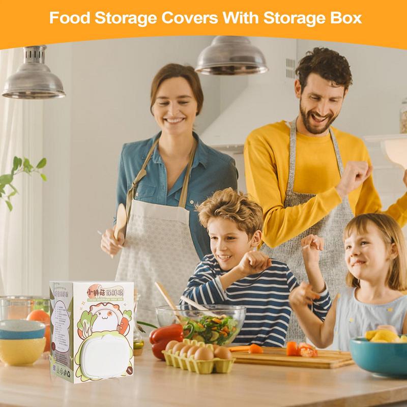 Elastic Bowl Covers Leftover Dustproof Wrap Leftover Dustproof Wrap For Bread Proofing Vegetable Fruit Stretch Plate Cling Film