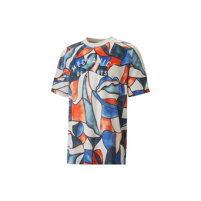 All Over Print Crew Neck Short Sleeve T-Shirt Men Tops Brick-Red 538021-20