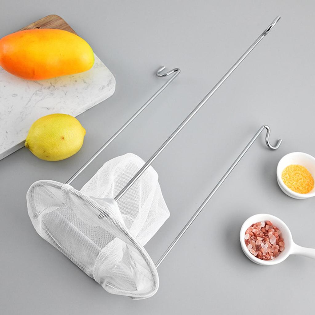 Soybean Milk Strainer Stand Stainless Steel Strainer Stand Jelly Strainer Stand with 4 Reusable Staining Bags for Straining