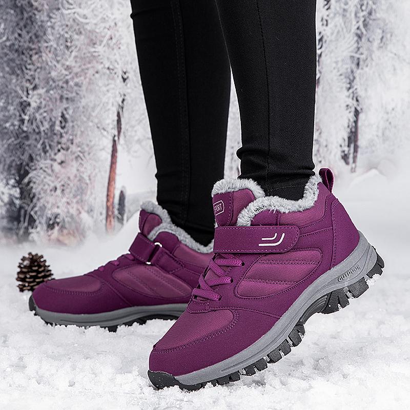 Женские хлопковые туфли плюс бархат теплые уличные спортивные прогулочные туфли кожаные — фото 10