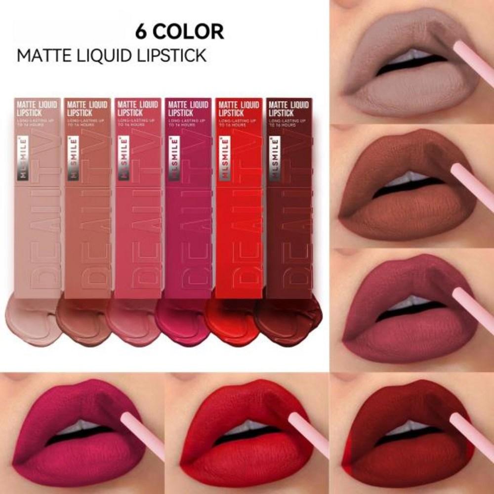 Matte Ink Liquid Lipstick Non-Stick Cup Long Lasting Velvet Nude Lip Gloss Waterproof Lip Tint Waterproof Makeup, 1 Piece
