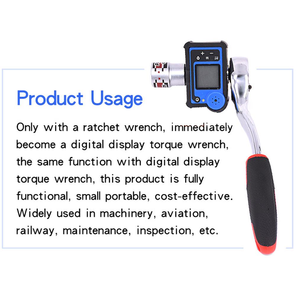 Portable Big Screen Digital Display Torque Meter Backlight Function Small Size Torsiometer Alarm Function LED Light