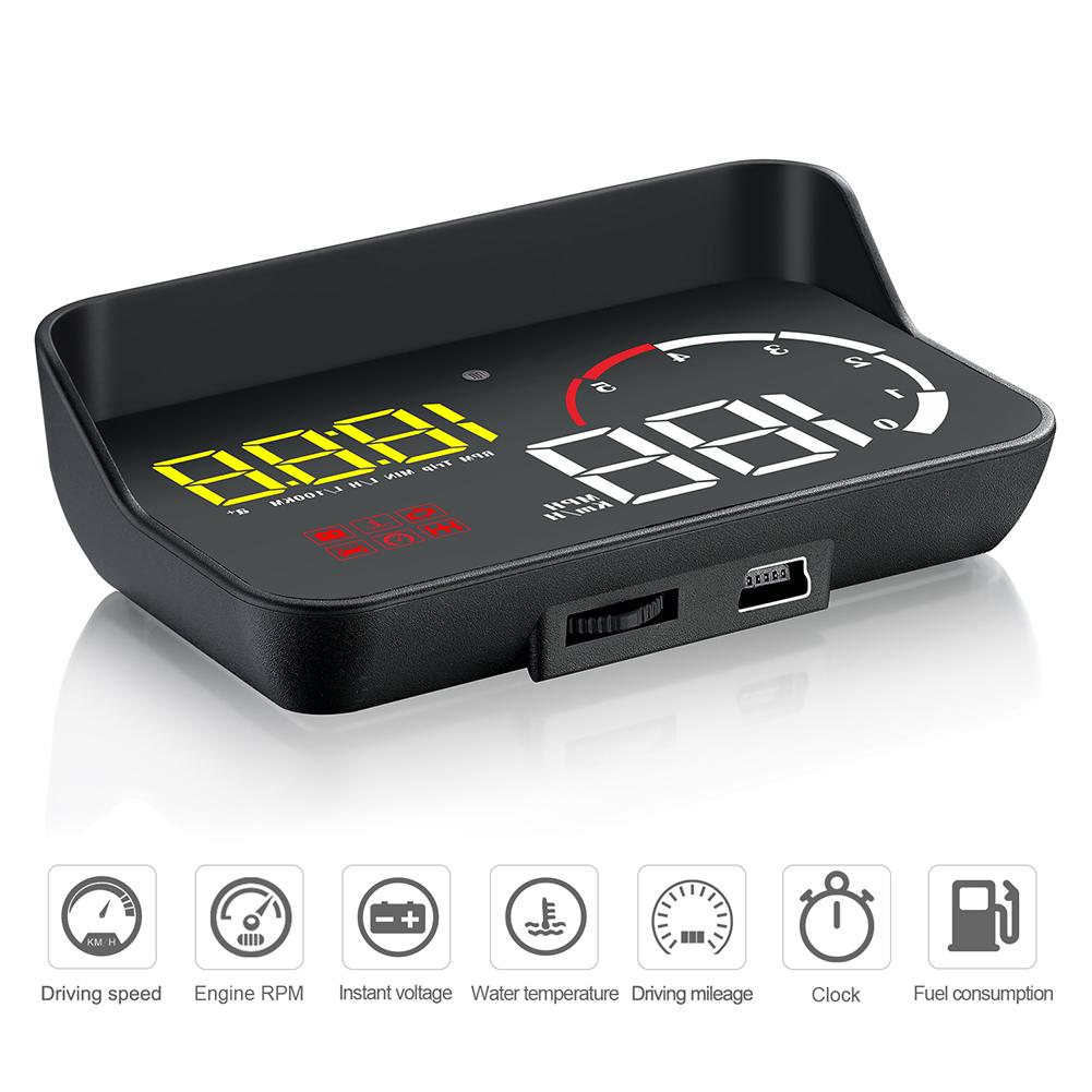 Car Hud Head-up Display M10 Hd Windshield Projector Obd Overspeed Warning Multifunction Driving Safety Modified Parts