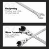 Jiawu Ratchet Combination Wrench Set, 5-Piece Flex Head Brake Line Wrench, 10-17mm CV Steel Open End 72-Tooth Gear Spanner for Fuel Nuts, Air Conditio