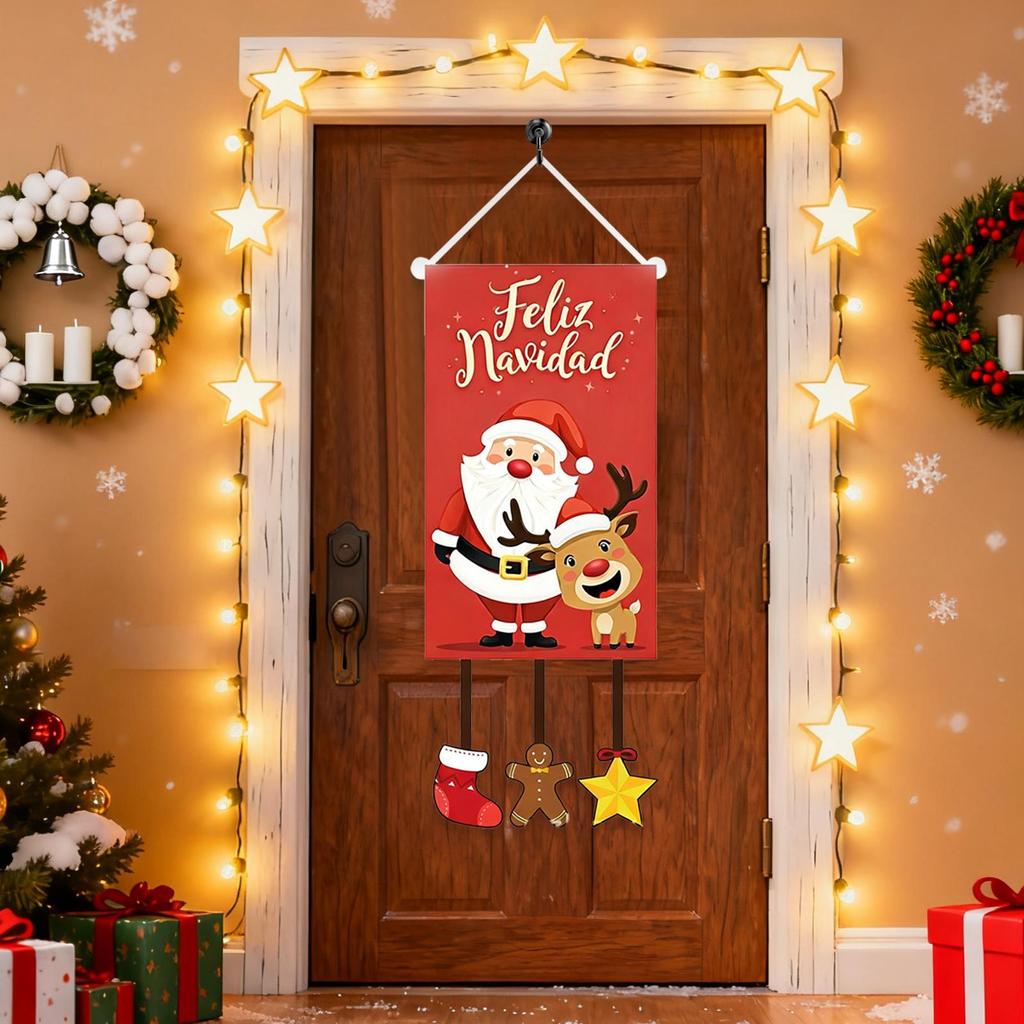 Christmas Flag Holiday Decor Waterproof Christmas Door Drape Holiday Decor For Indoor Outdoor Home Window Door Yard Patio Porch