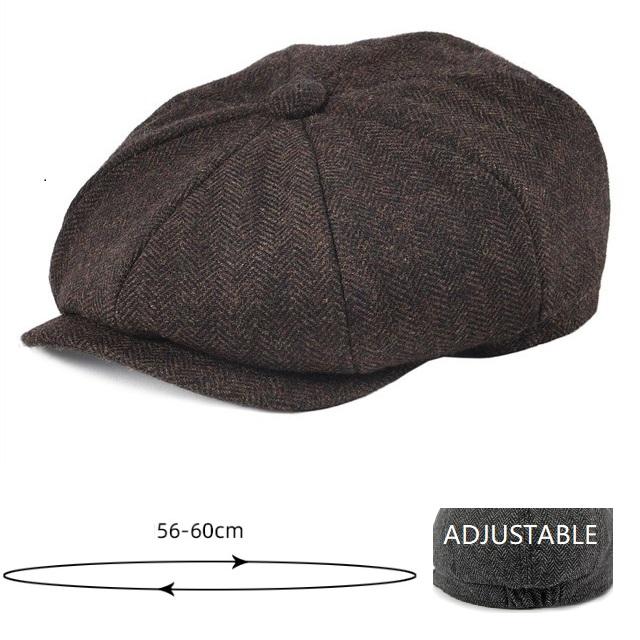 Höst och Vinter Polyester Tryck Varma Newsboy-kepsar Platt Skärmkeps Herr och Dam Målarkeps Baskerhattar 136