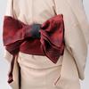 Lace Pattern Reversible Woven Heiko Obi Made in Japan Adult Heiko Obi with Lace Pattern [Funny Coco] Kiryu-ori (Japanese sash) - - (Red & Black)