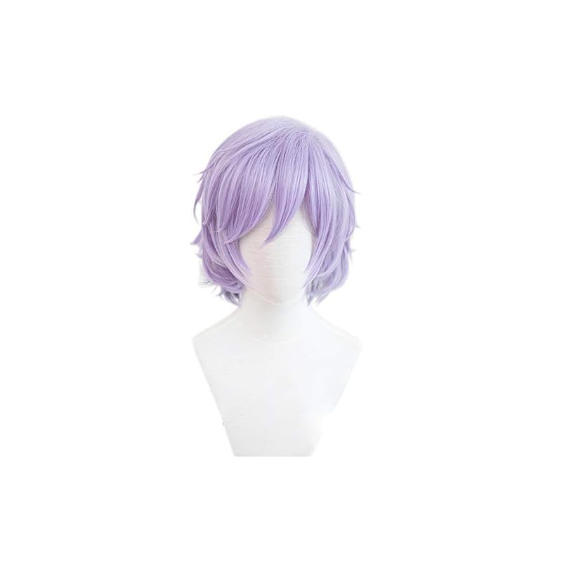 Cosplay wig, heat-resistant, disguise wig, costume accessory (purple and light blue gradient), for parties, costume parties, cultural festivals,