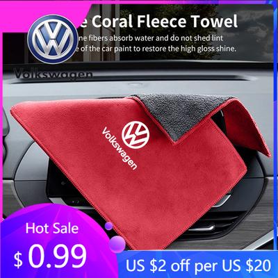2026 Hot For Volkswagen VW Car Logo Wash Clean Towel Microfiber Cleaning Drying Cloth For Volkswagen VW Tiguan CC Jetta Polo Gol