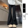 Douyin Women’s Winter Fleece-Lined Micro Flare Sweatpants - 2024 High Waist Slimming Wide Leg Horseshoe Pants