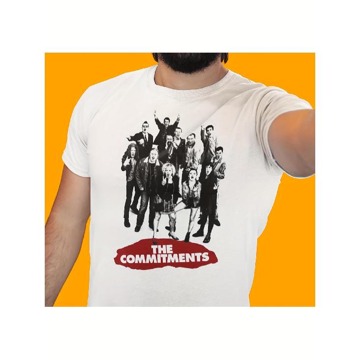 Men s The Commitments Movie T-Shirt - Alan Parker 90s Irish Soul Film with Iconic Cast Print, Retro Music Gift for Fans, Casual Round Neck Tee S белый
