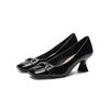 8-Square head thick heel high heels women's new professional commuting single shoes niche design sense